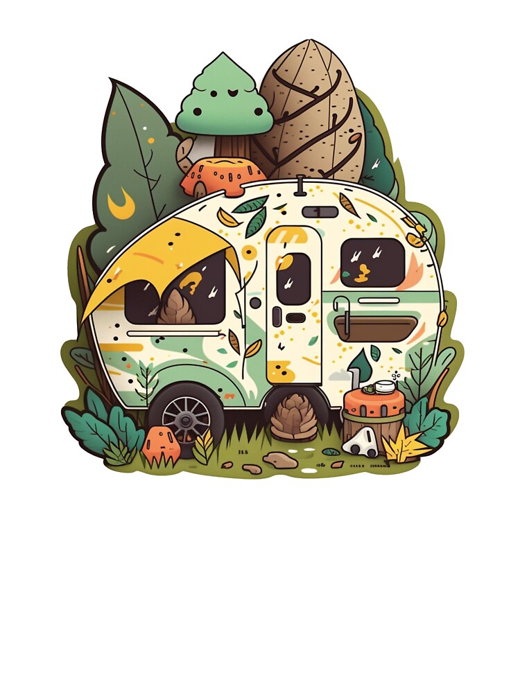 Camper Trailer Van Nomad Cartoon by KodakDesigns