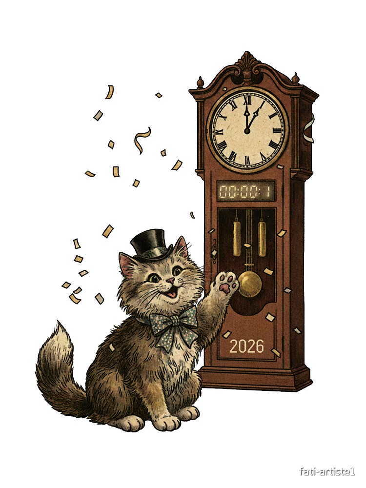 Cut New Year 2026 Countdown Cat by fati-artiste1