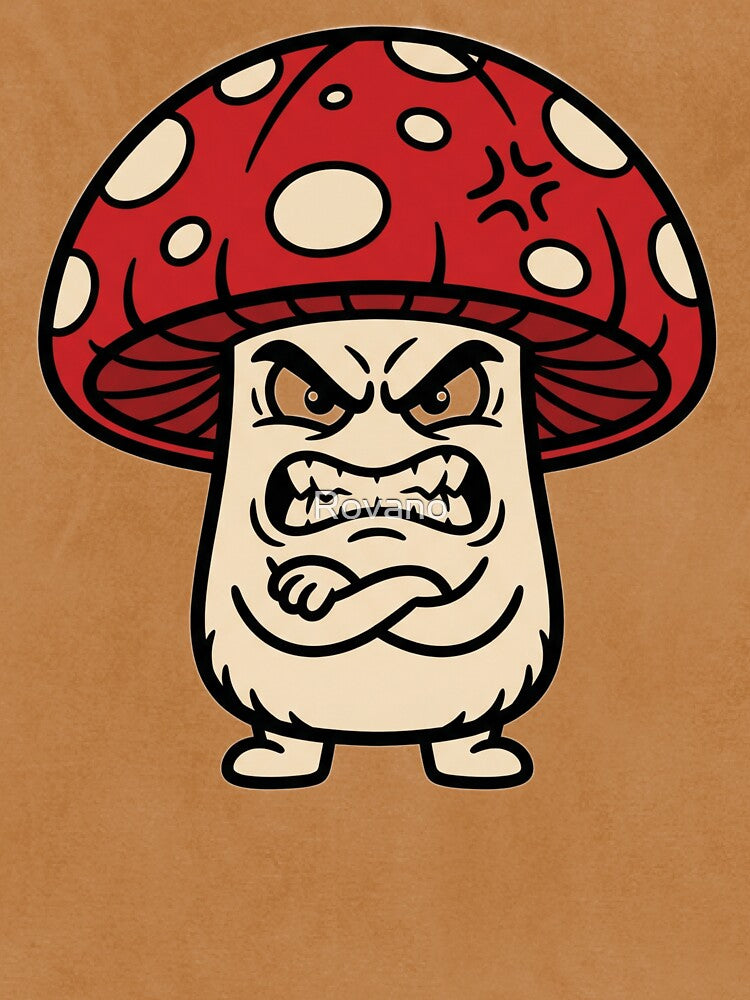 Angry Mushroom Character Cartoon by Rovano