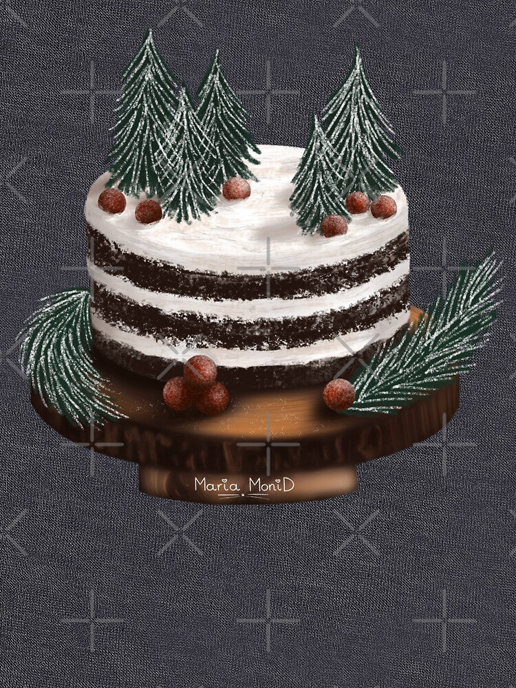 Cake with berries and Christmas trees by Maria Monid