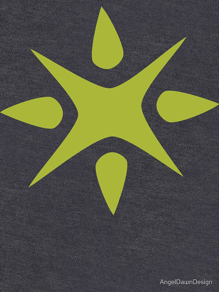Large Geometric abstract snowflake in green by AngelDawnDesign