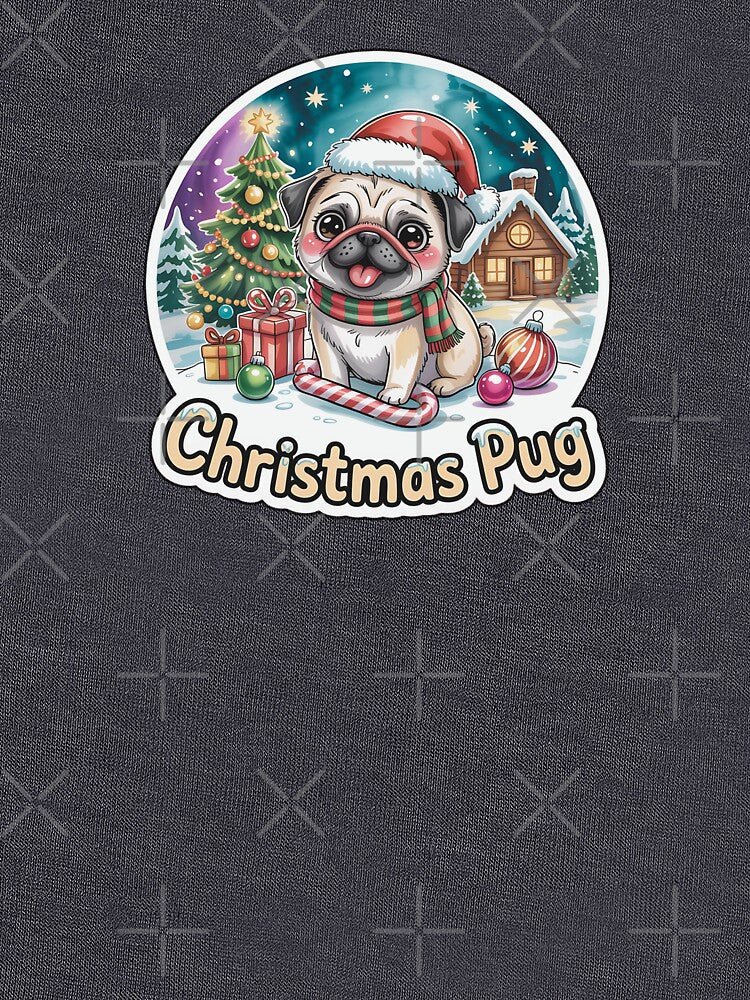 Christmas Dog Pug Sticker – Cute Holiday Puppy Gift by Nuist25