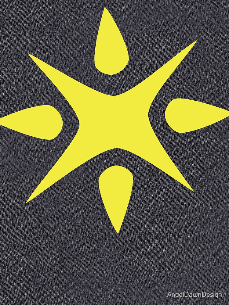 Large Geometric abstract snowflake in bright yellow by AngelDawnDesign