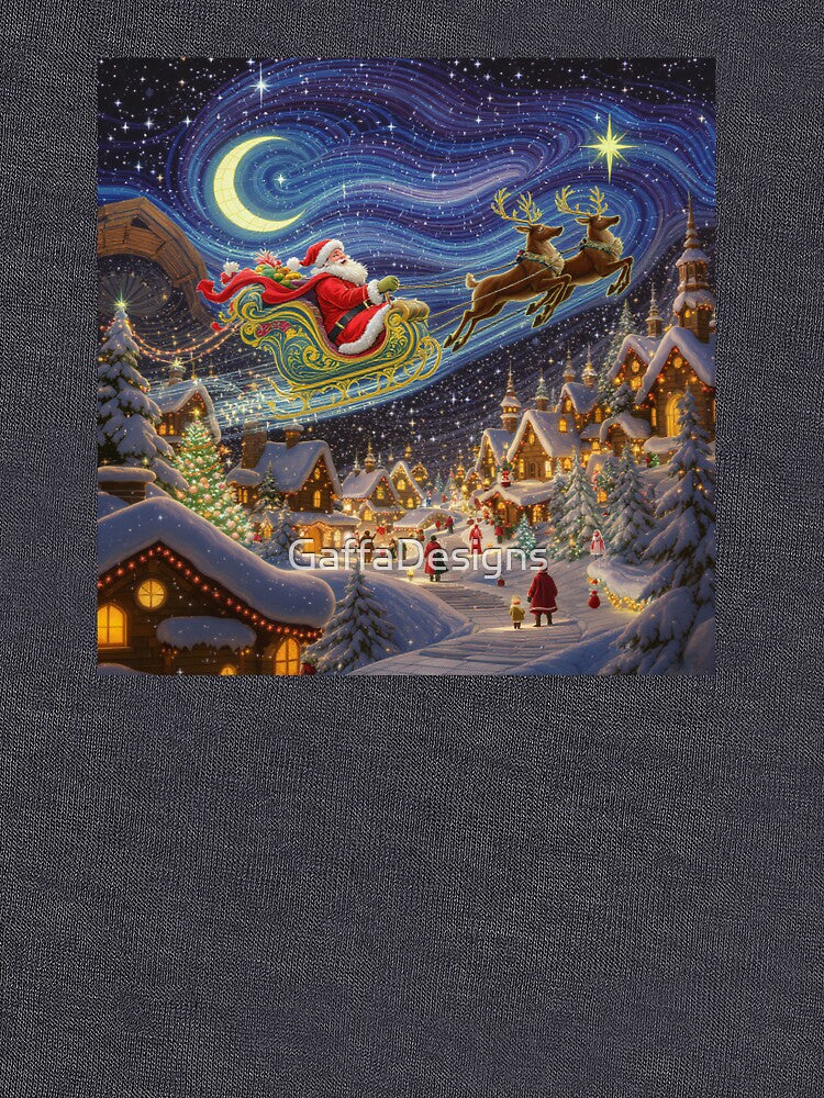 Magical Christmas Village With Santa And His Sleigh by GaffaDesigns