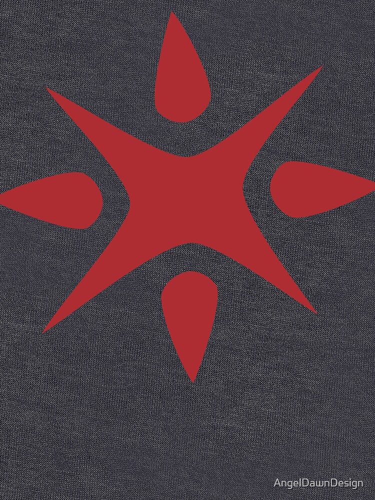 Large Geometric abstract snowflake in maroon red by AngelDawnDesign