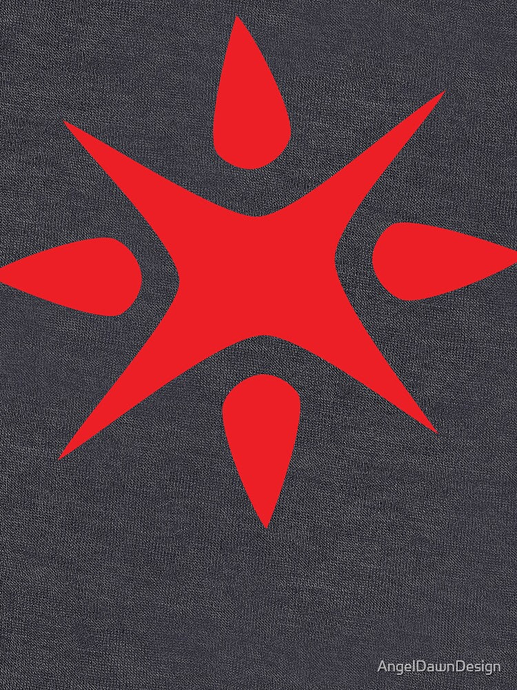 Large Geometric abstract snowflake in bright red by AngelDawnDesign