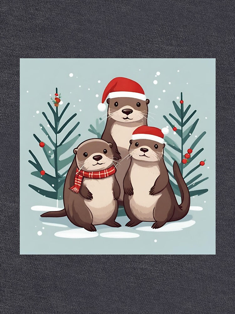 Christmas Otter Family by Confettics