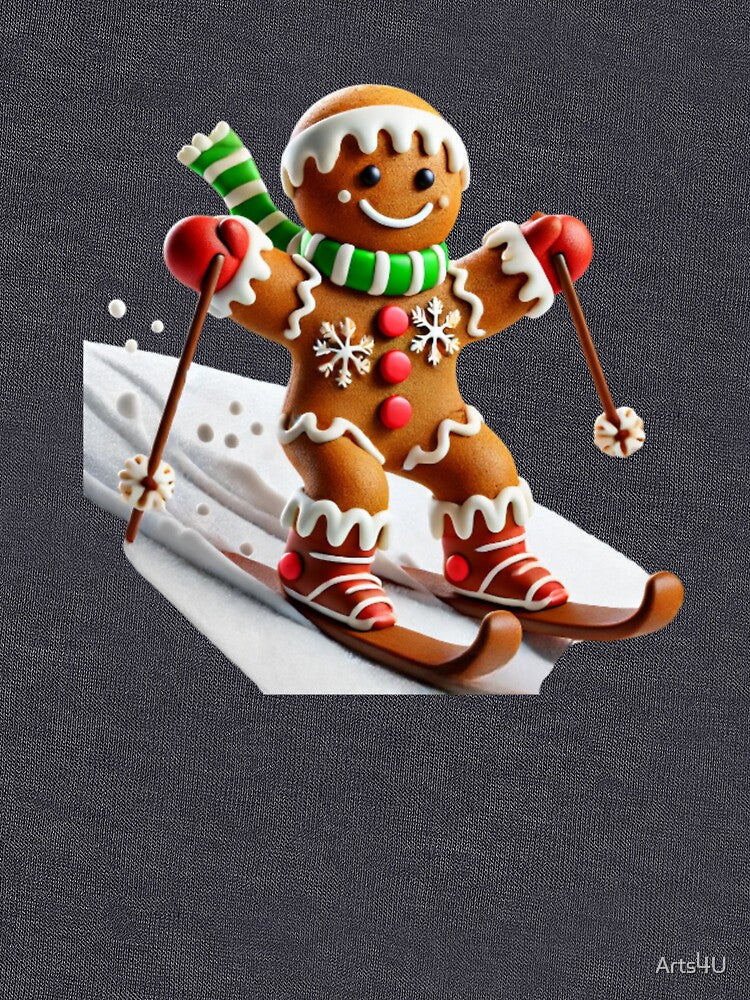 CHRISTMAS GINGERBREAD COOKIE MAN WINTER SNOW SKI by Arts4U