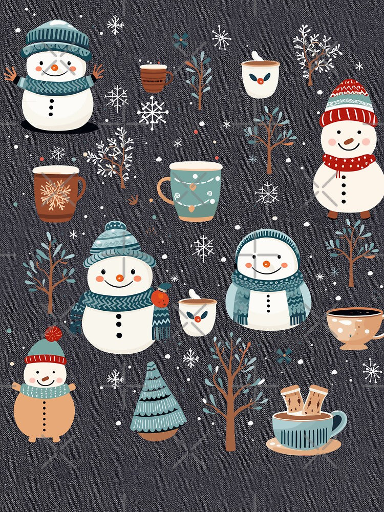 Adorable snowmen in a snowy by GirlGlowGraphic
