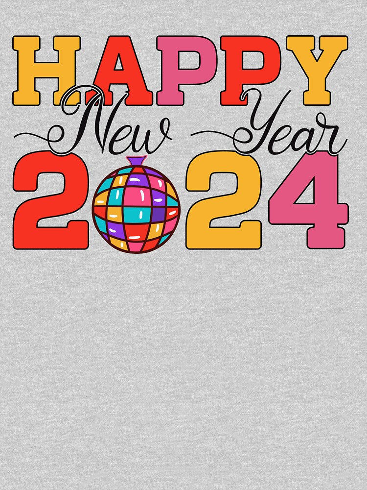Happy New Year 2024 Disco Ball by ArtMeetsPizza