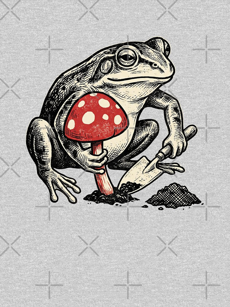 Mushroom Foraging Frog by Tiffany Roy
