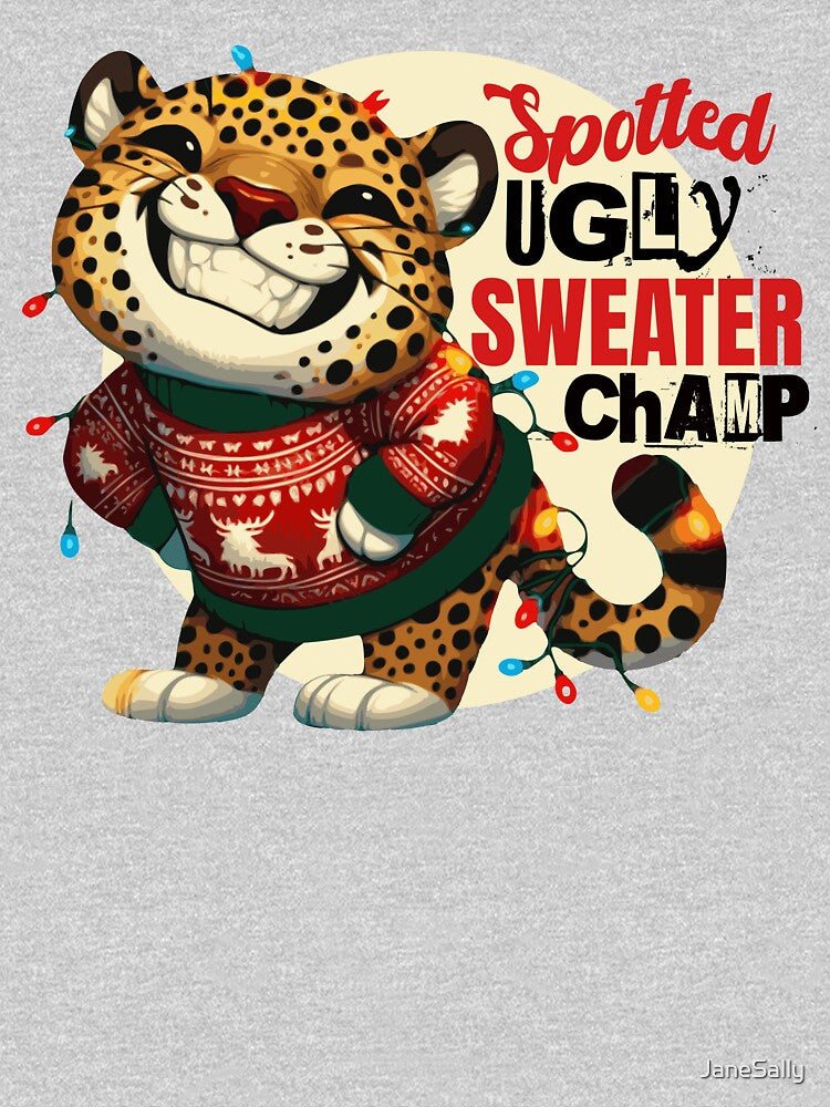 Spotted: Ugly Sweater Champ Leopard T-Shirt by JaneSally