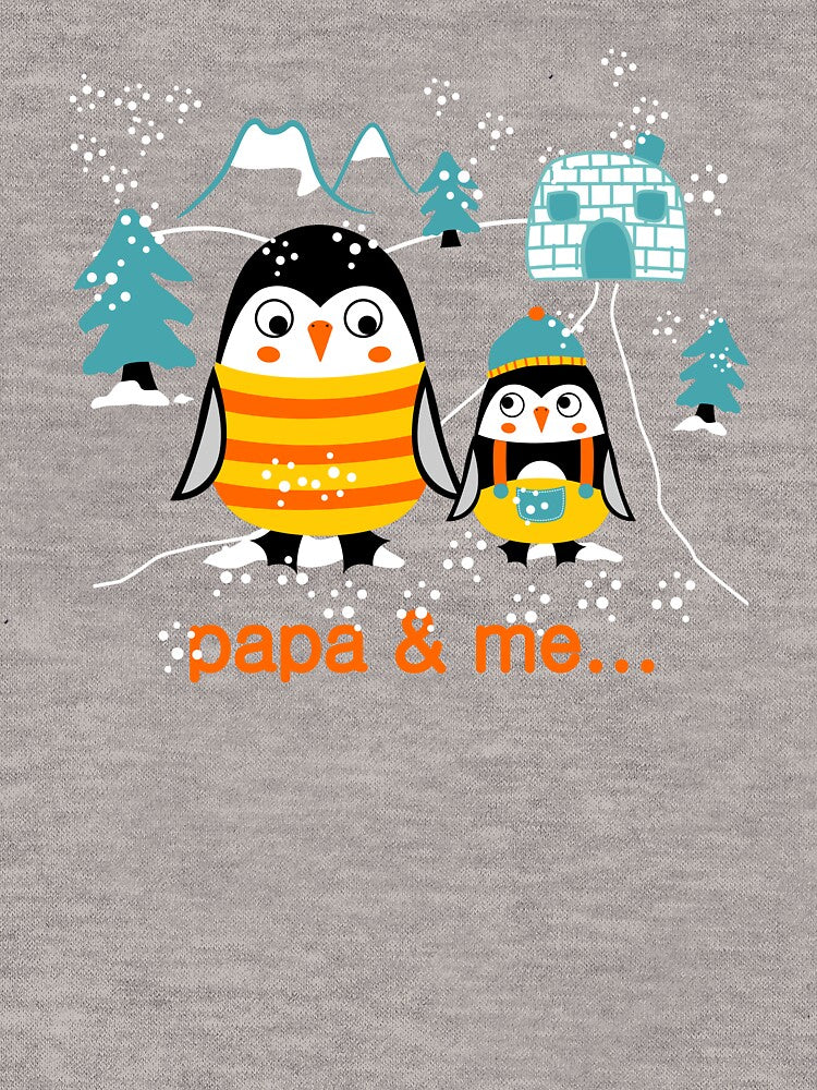 penguin papa and me, penguin dad and child in snow, papa and child penguin by GreyStanzione1