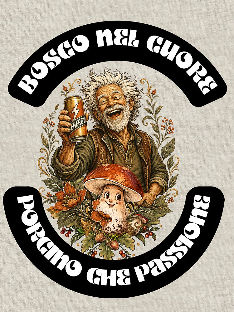Bosco nel Cuore, Porcino che Passione – Funny Italian Mushroom Foraging Design by The Kawaii Forge