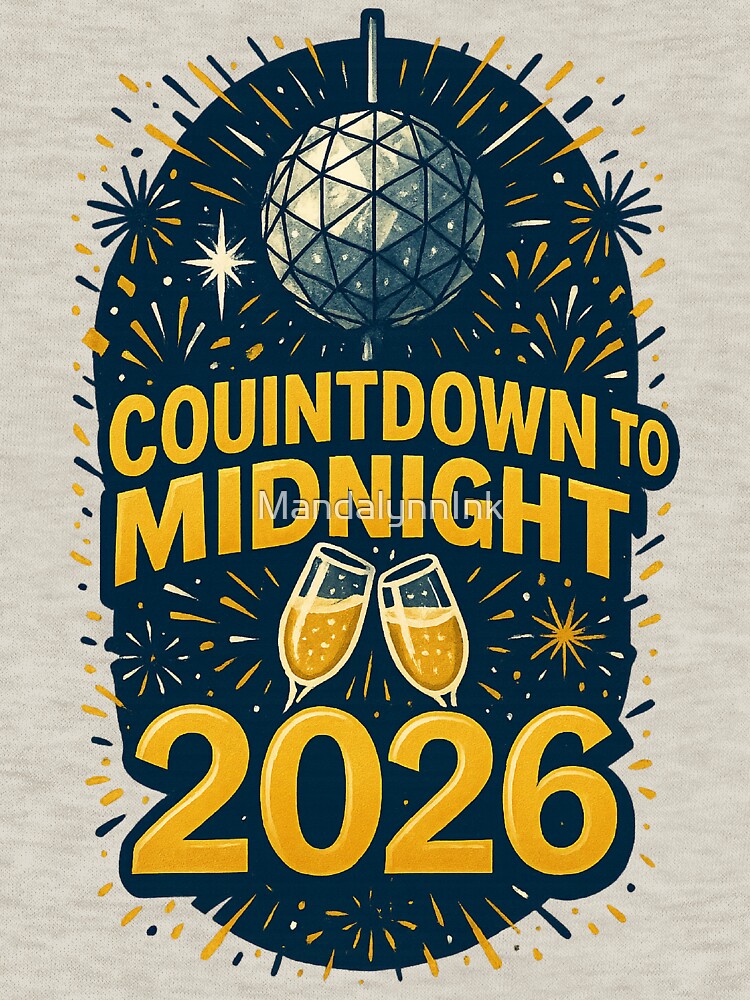 Countdown to Midnight 2026 New Years Design by MandalynnInk