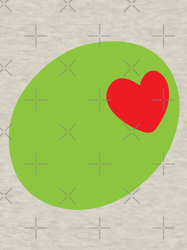 Dirty Martini Olives Hearts Red Green Pattern by Dazzline Designs