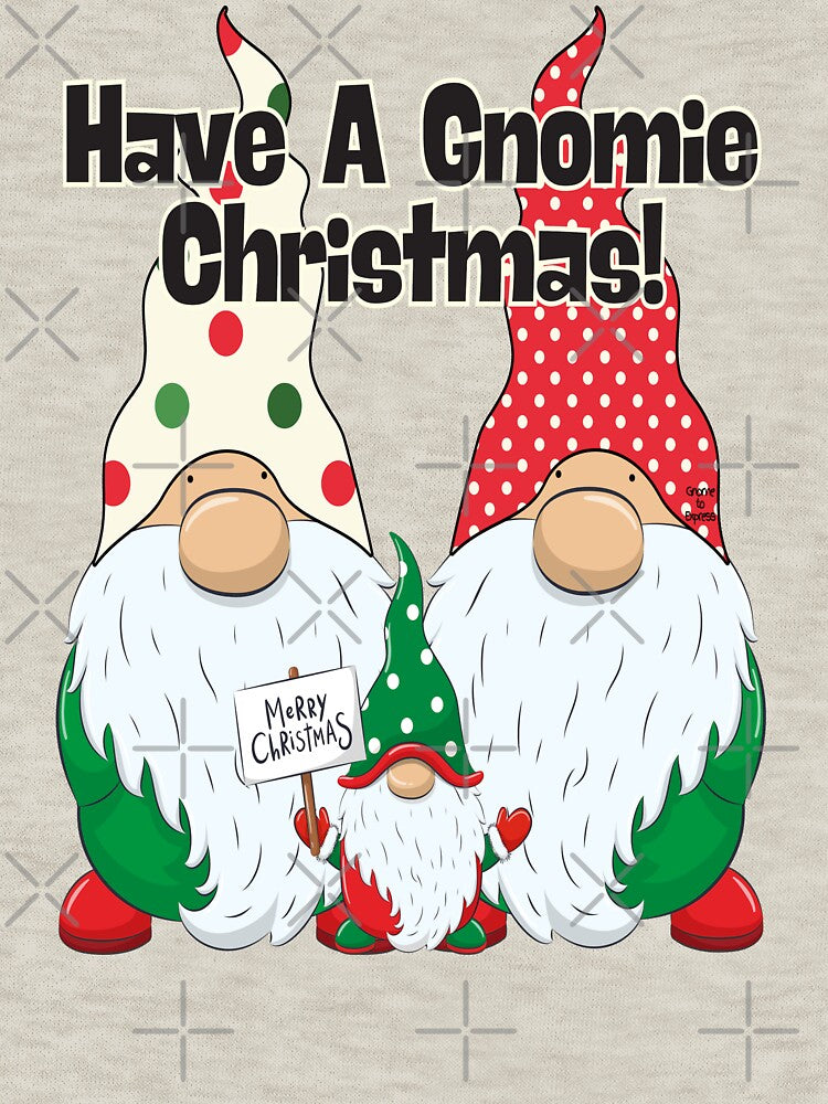 Have a Gnomie Christmas | Polka Dot Gnome Holiday Art | Holiday Gift for Gnome Lovers by Gnome to Express
