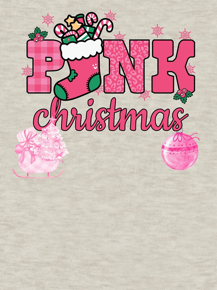 Pink Christmas Pullover Sweatshirt. by MNtees30