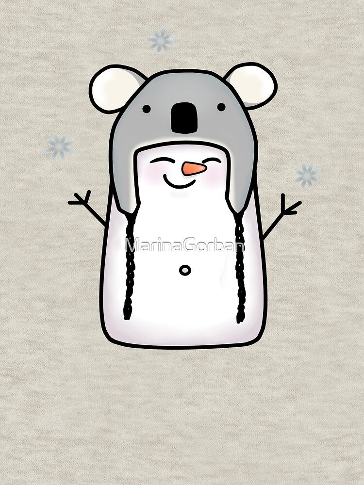 Cute Snowman In A Panda Hat - Merry Christmas Happy Snowman by ViewerEqualsPhoton