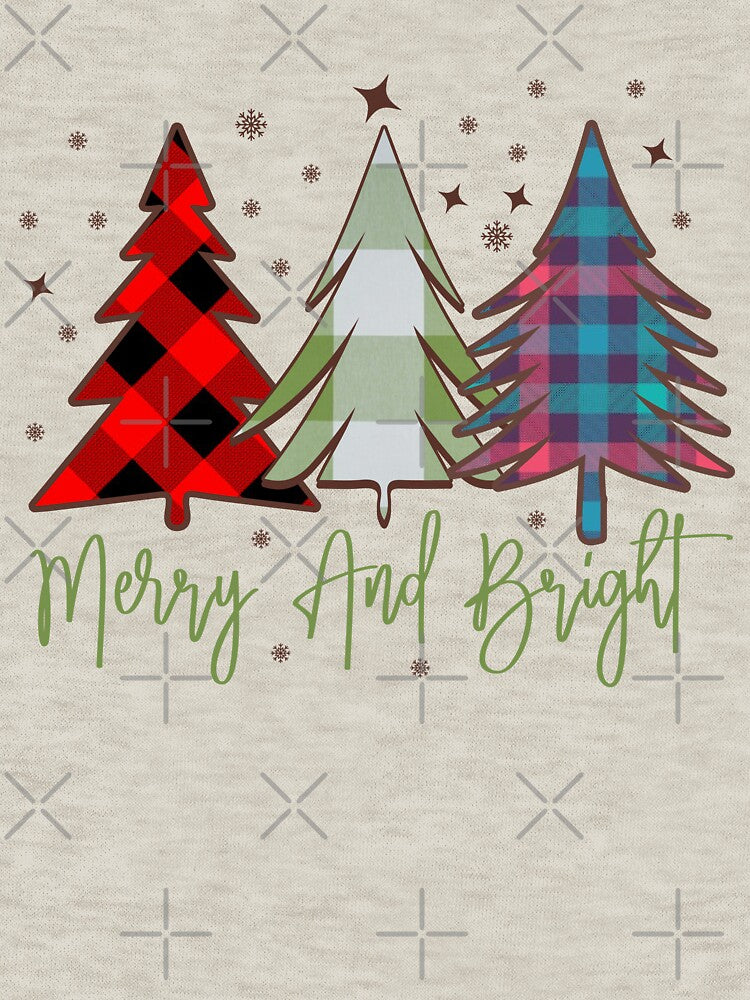 Merry And Bright | Plaid Christmas | Retro Vintage Christmas Aesthetic by Jollys-ArtShop