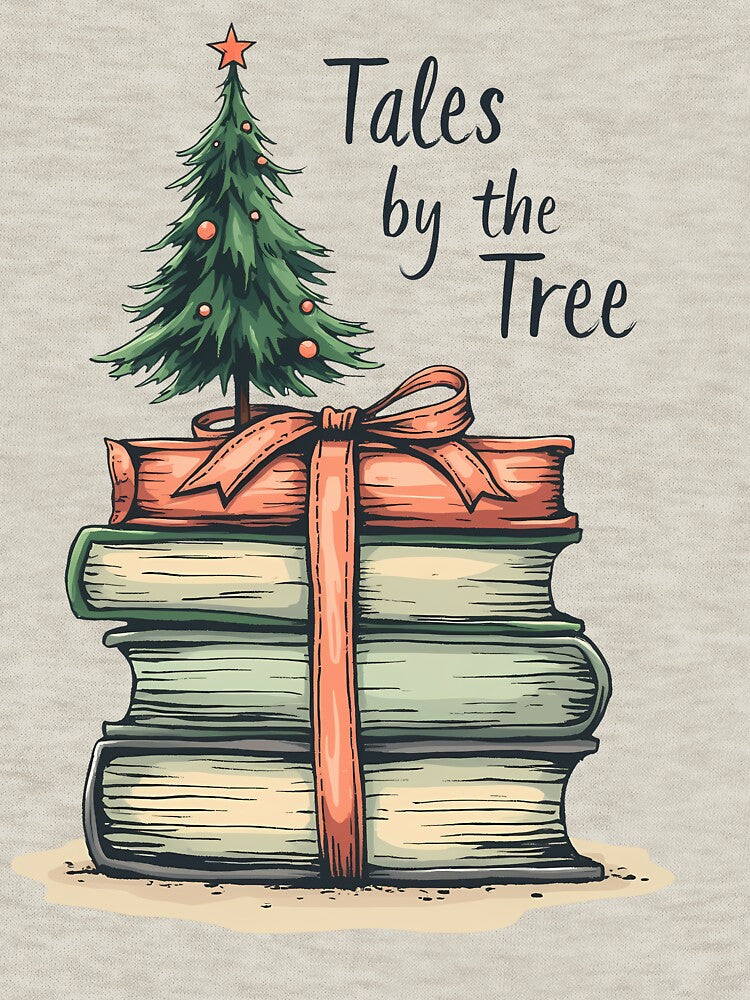 Cozy Christmas Reading: Stack of Books with a Tree by BNCH44