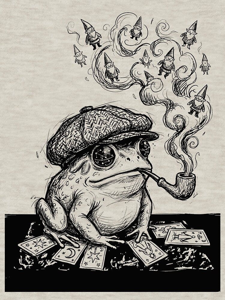 Tweed Cap Toad with a Living Pipe - Dark Academia by bapupa