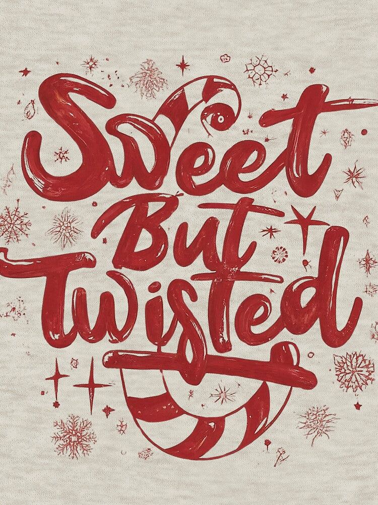 Candy Cane Sweet But Twisted Christmas holiday Quote Saying Candy Cane by Otmanestickers