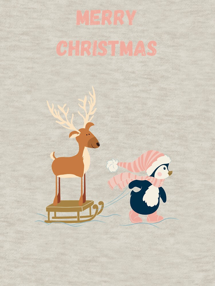 Cute Reindeer with Penguin pulling a Sleigh by Pandoras-Boxx