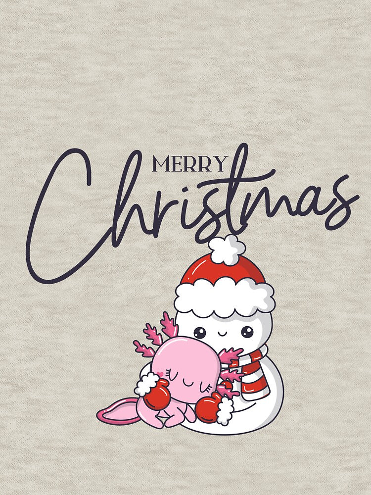 Snowman and Axolotl Hugging Christmas T Shirt by TeeUp2