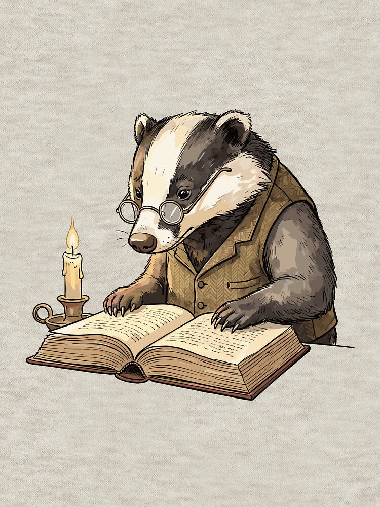 Vintage Dark Academia: Spectacled Badger Scholar by bapupa