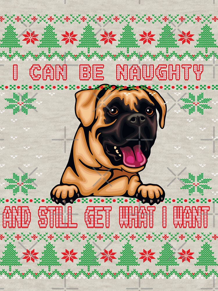 I Can Be Naugty Boxer Ugly Christmas Sweater Funny by Cuddlythopia