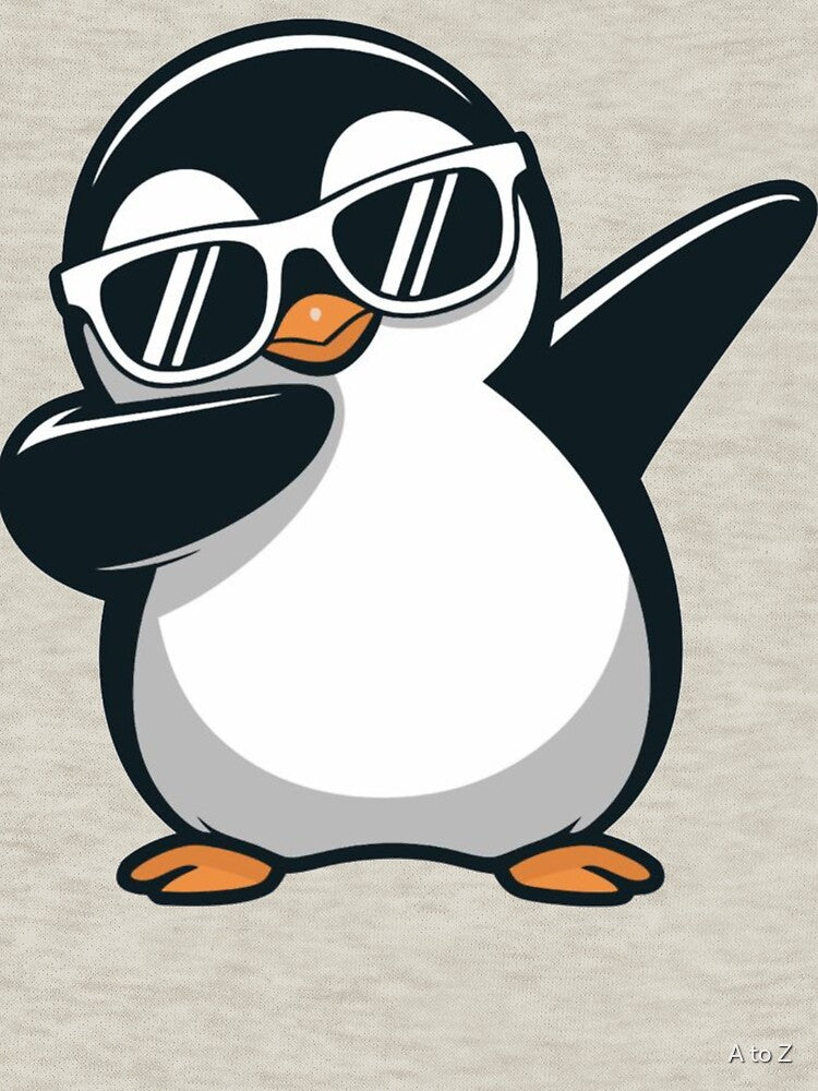 Cool Dabbing Penguin Funny Cartoon Animal Design Emote by A to Z