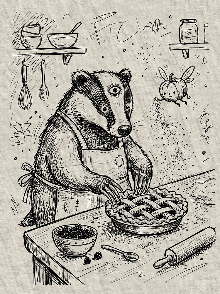 Three Eyed Badger of Bramble Cottage - Cottage Magic by bapupa