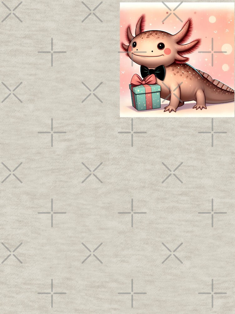 Adorable axolotl and gift box by Artillenium