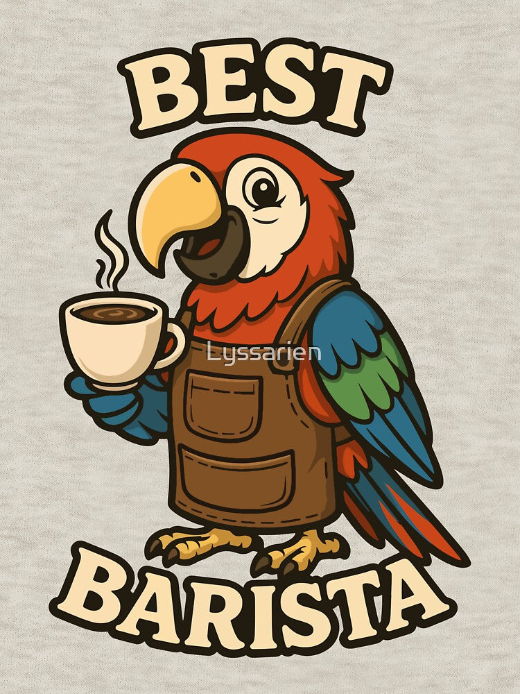 Best Barista – Parrot Design for Cheerful and Social Coffee Lovers by Lyssarien