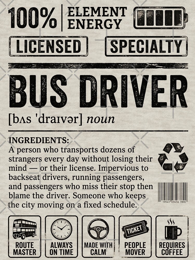Funny Bus Driver Definition Label Vintage | Bus Driver Gift | School Bus by pretty4u