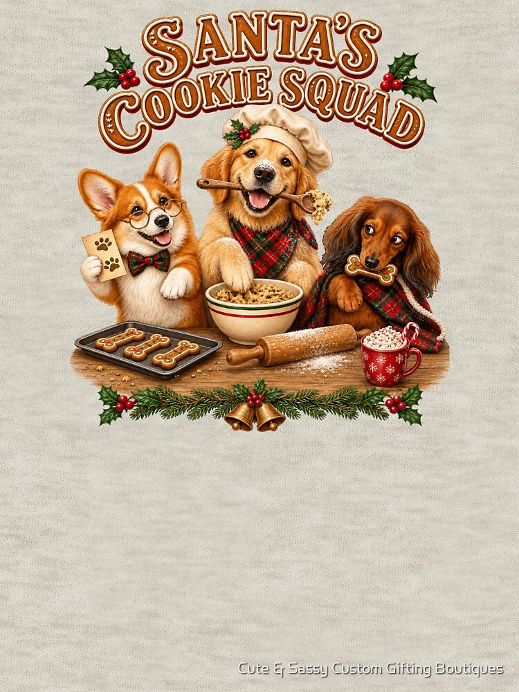 Christmas Cookie Crew Santa's Baking Squad Christmas Dogs Holiday Art by Cute & Sassy Custom Gifting Boutiques