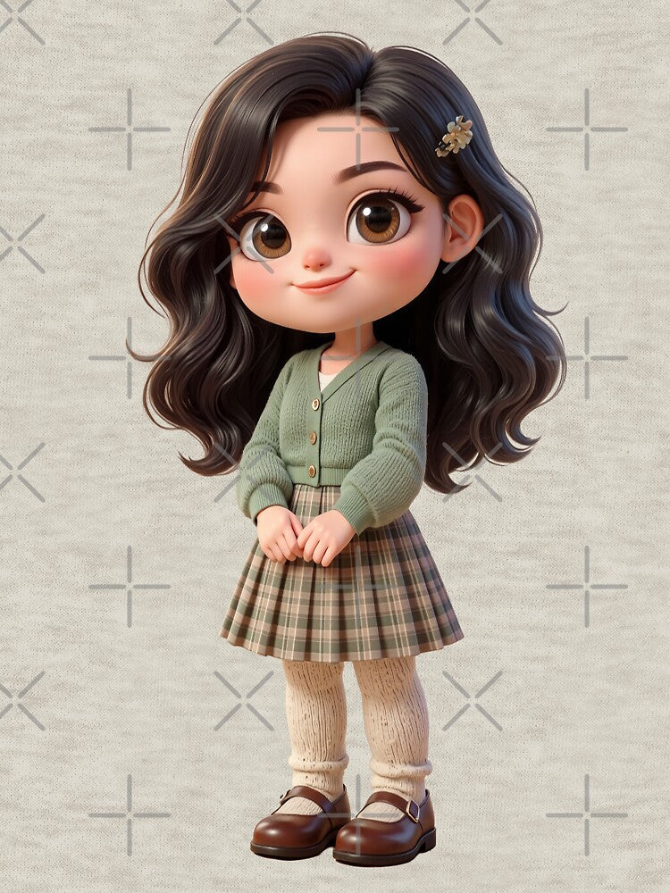Cute Preppy Chibi Girl Light Academia Aesthetic by taogiauco