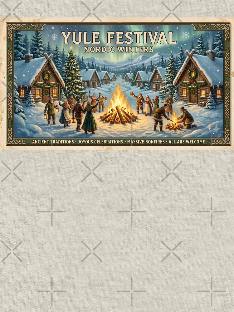 Vintage Yule Festival Poster | Ancient Winter Solstice Celebration by Koalangel