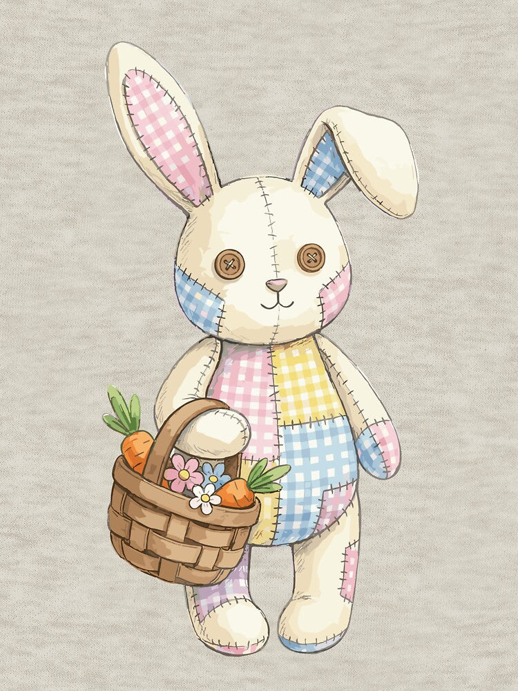Nostalgic Cottagecore: Embroidered Bunny Basket by bapupa