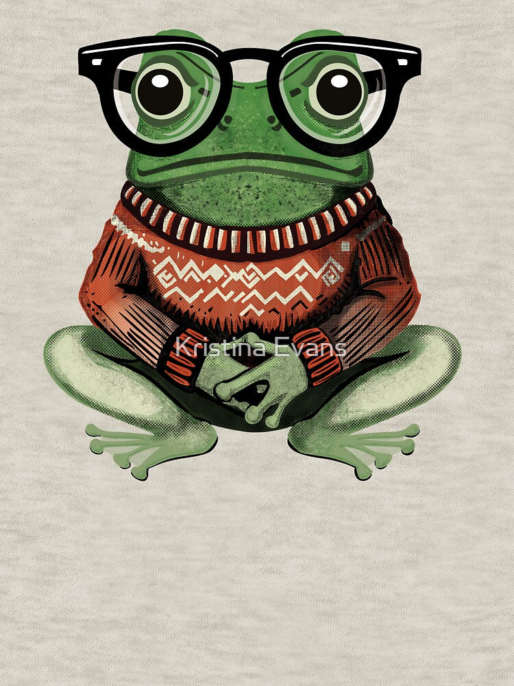 Cosy frog:The vintage scholar Frog by krisevansart