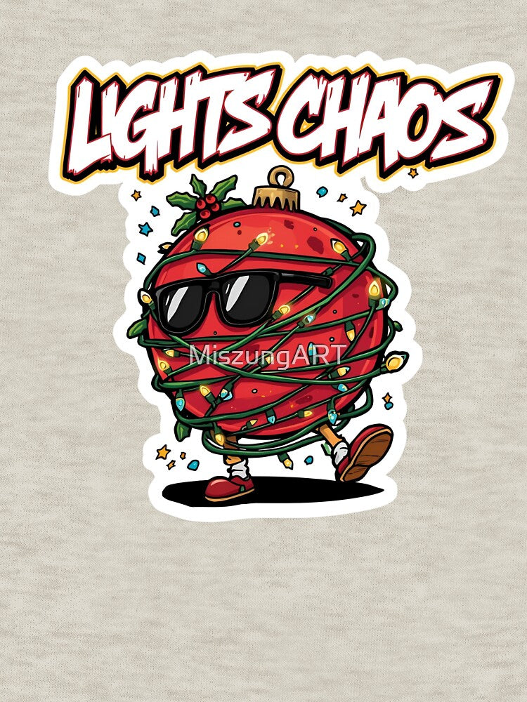 Lights Chaos Christmas Ornament – Funny Tangle Holiday Art by MiszungART
