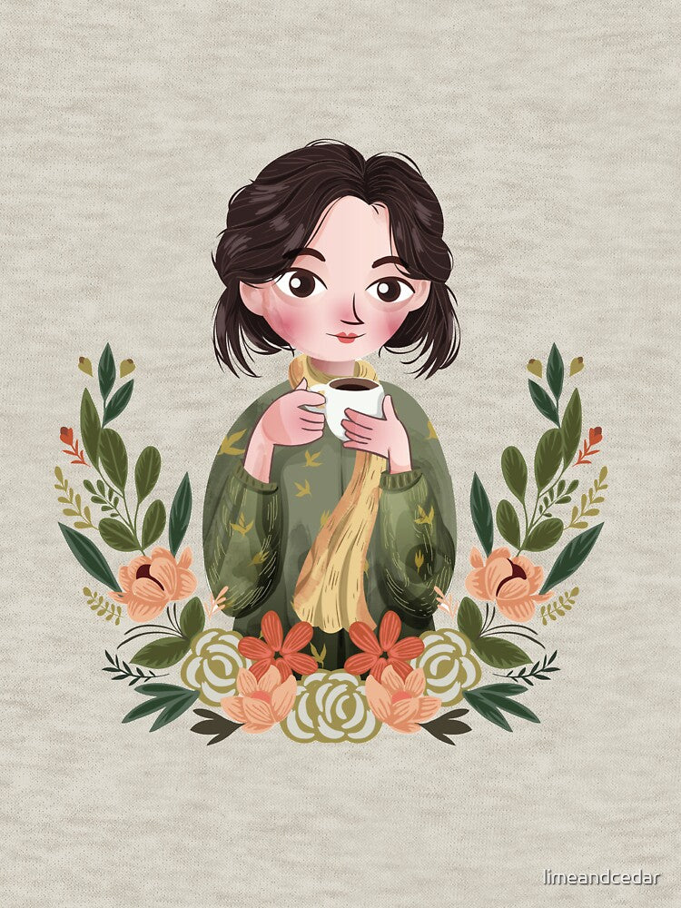 Fall Girl With Coffee by limeandcedar