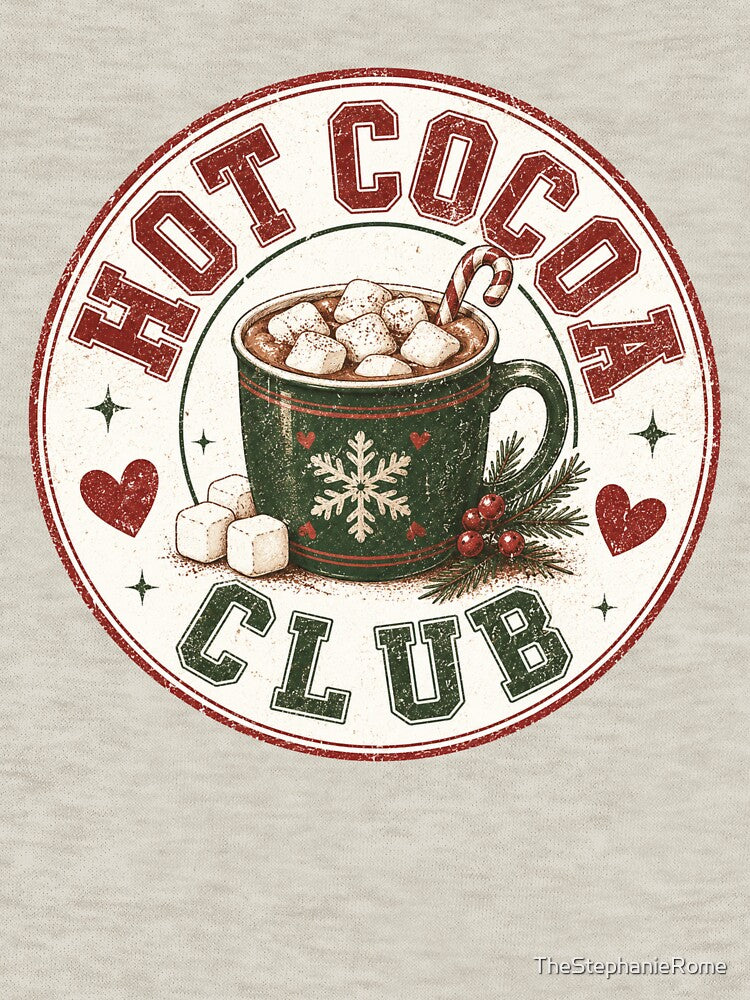 Hot Cocoa Club | Cozy Christmas Hot Chocolate Vintage Holiday Design by TheStephanieRome
