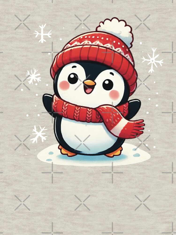 Cozy Christmas Penguin – Cute Holiday Penguin with Scarf & Beanie by Iras-Art-Corner