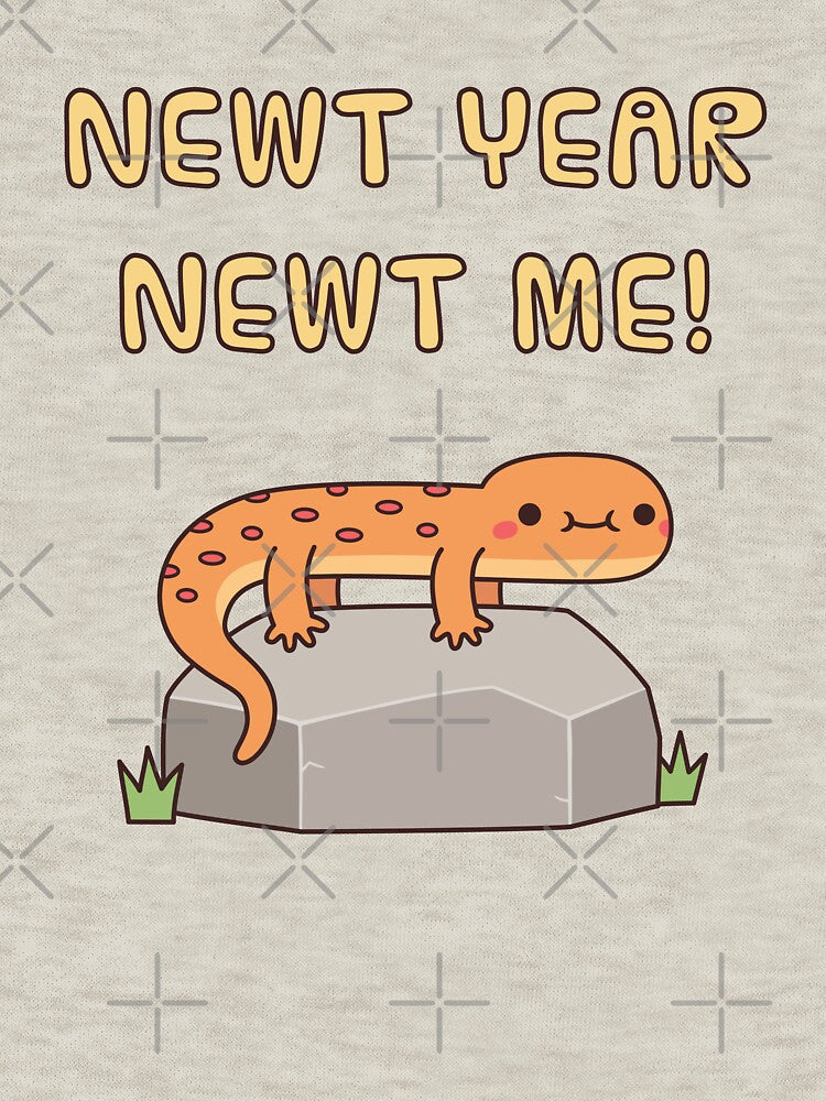 Cute Newt Year Newt Me New Year Pun by rustydoodle