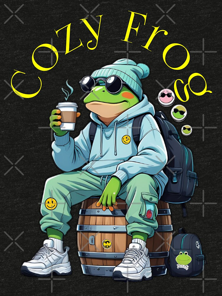 Cozy Coffee Frog by Migiteart