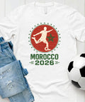 Morocco 2026 World Soccer TShirt Futbol Shirt Moroccan Flag Tee Gildan Unisex Unisex