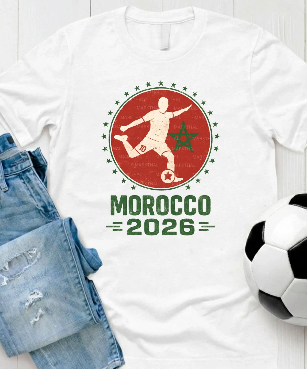 Morocco 2026 World Soccer TShirt Futbol Shirt Moroccan Flag Tee Gildan Unisex Unisex