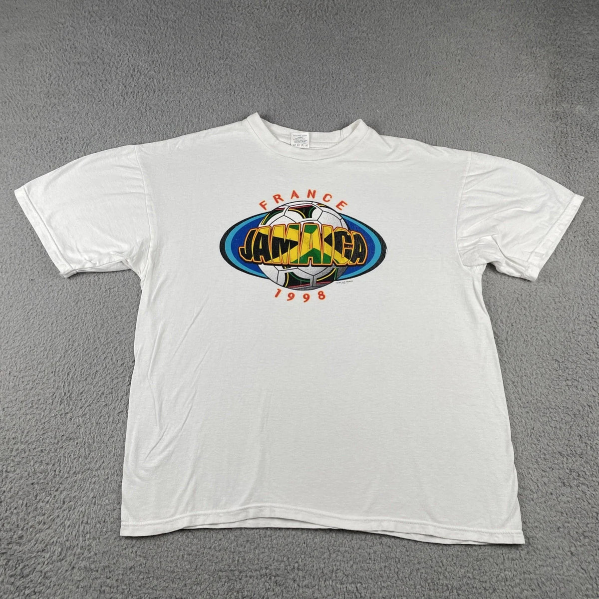 Vintage 90s France Jamaica Futbol Soccer Match 1998 Shirt Shirt Hills Tee XL Unisex